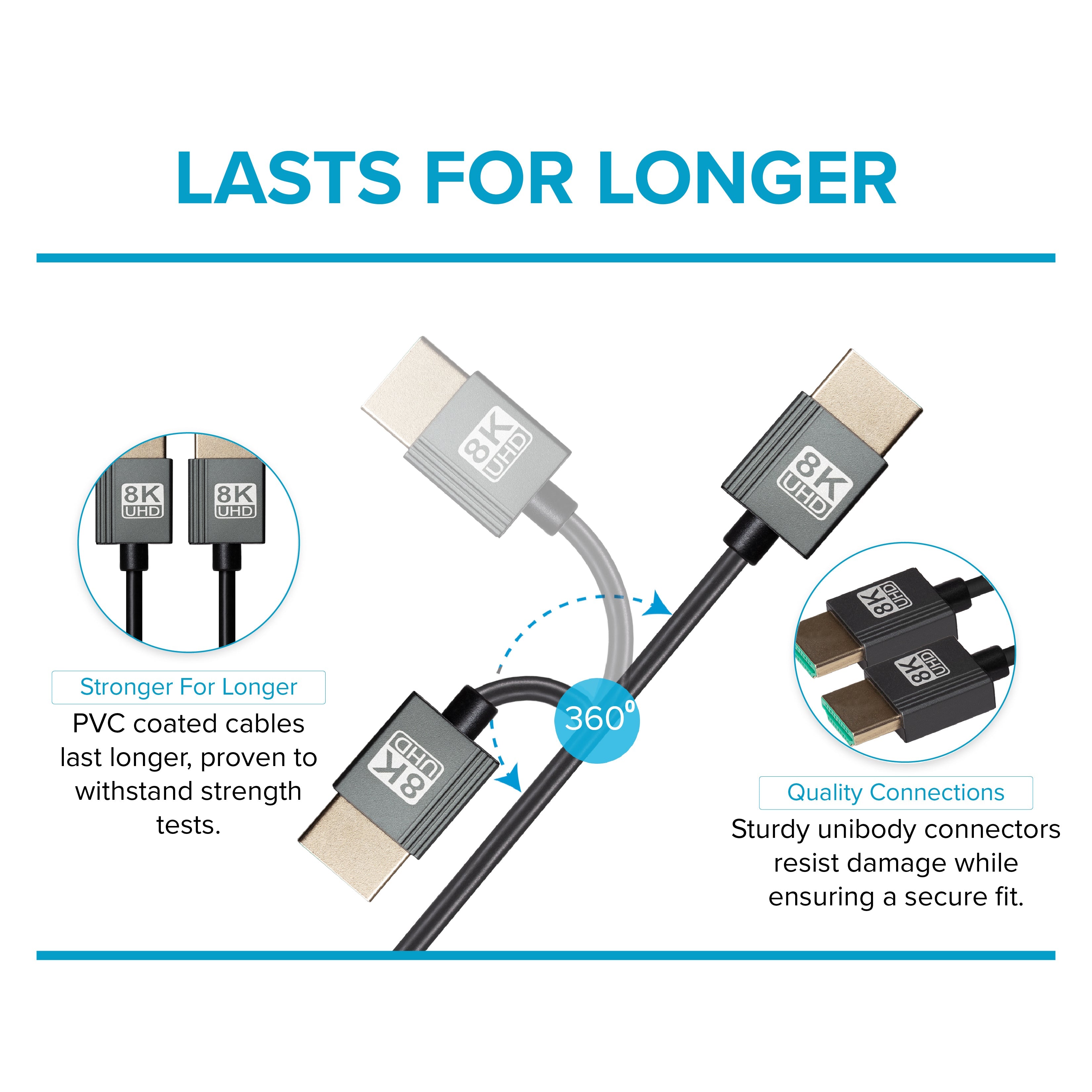 Maplin HDMI to HDMI 8K Ultra HD Coiled Cable - Black, 1m