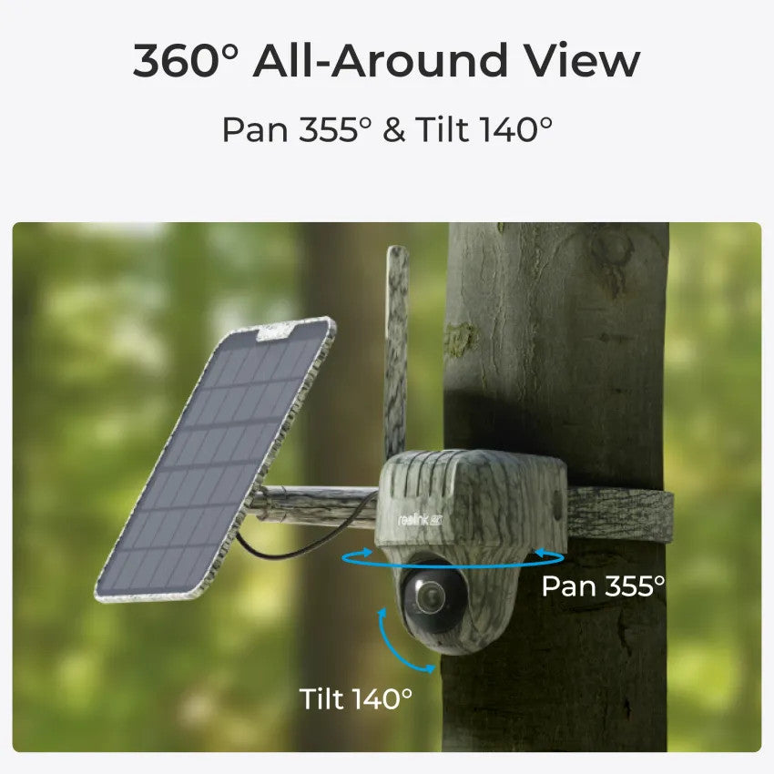 Reolink Ranger PT 4G LTE 4K 8MP Super HD Wireless Trail Camera with Solar Panel