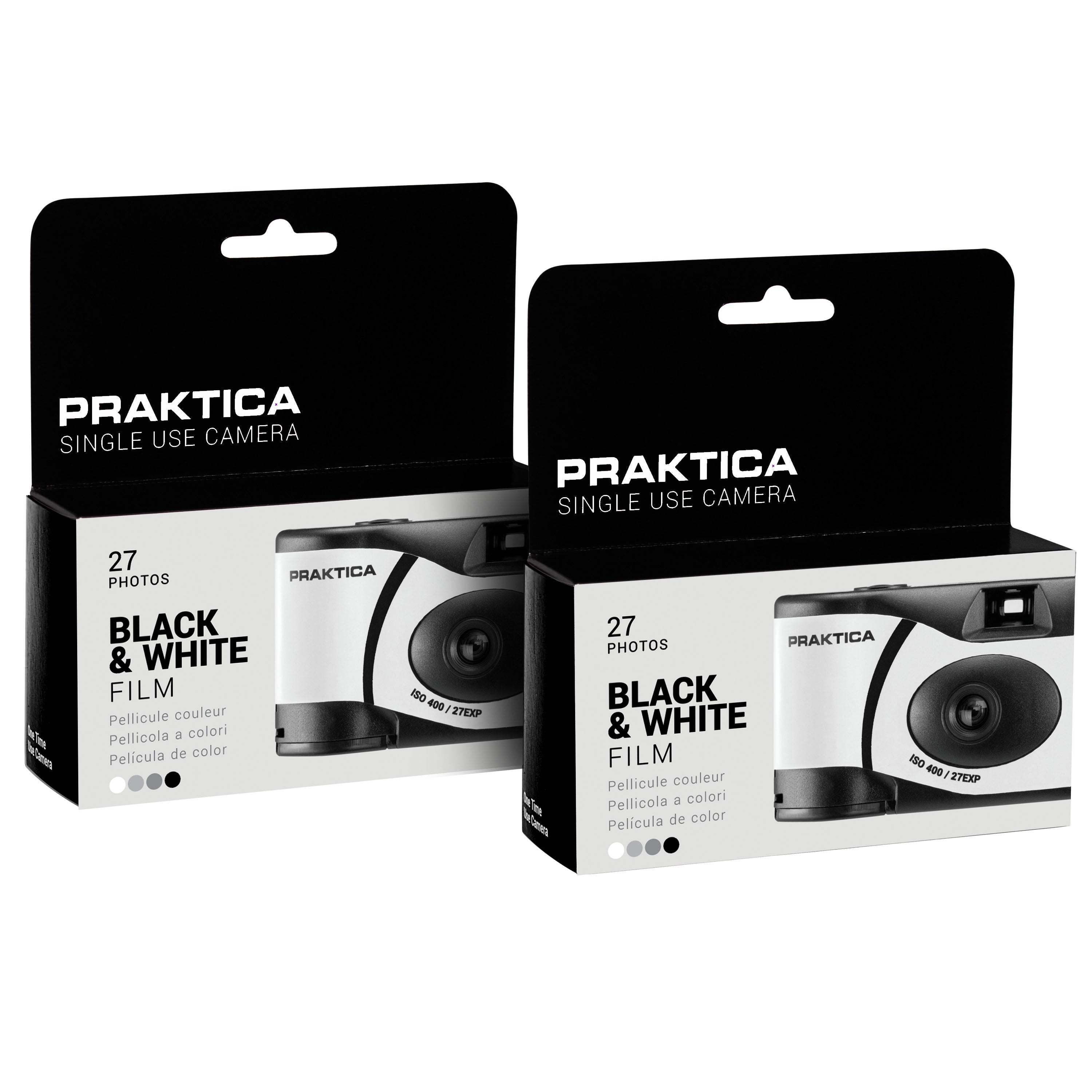 Praktica Single Use Disposable Black & White Film Camera with Flash - Black
