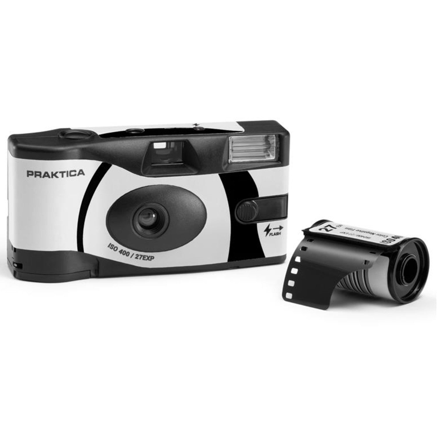 Praktica Single Use Disposable Black & White Film Camera with Flash - Black