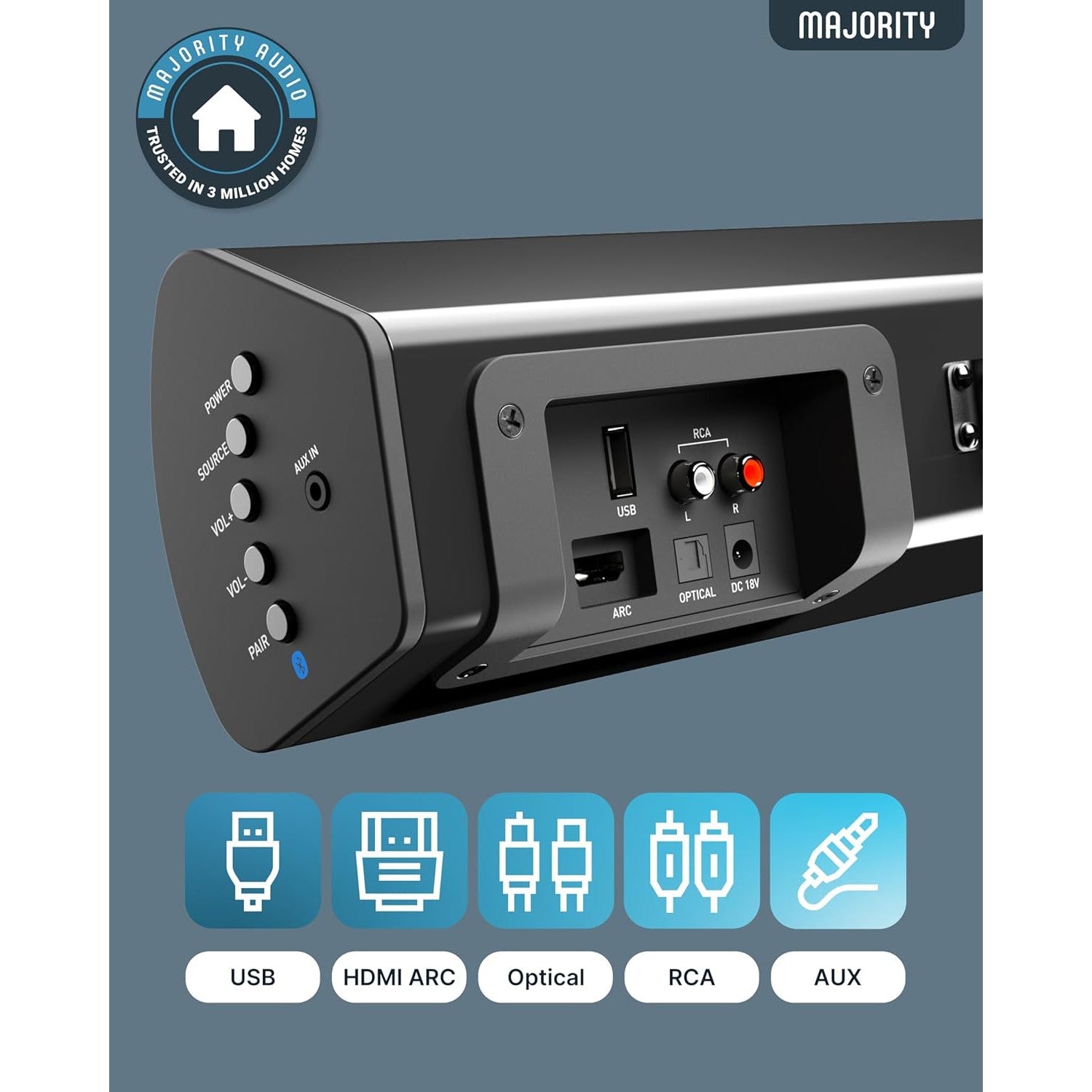 Majority Teton Plus Bluetooth Soundbar & Subwoofer